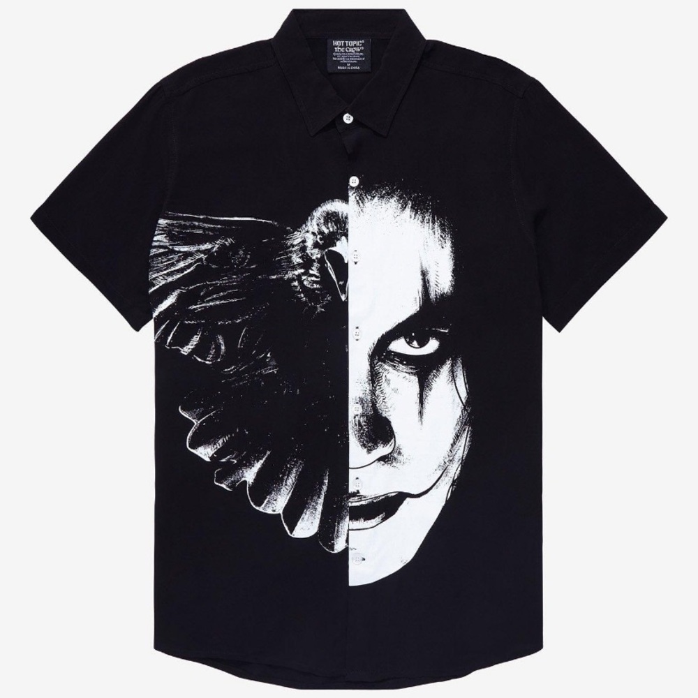 The Crow Brandon Lee Split‎ Button Up Woven Unisex Shirt Hot Topic